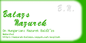 balazs mazurek business card